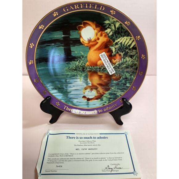 A Day With Garfield Vintage Collectors Plate "There is so Much to Admire" - Picture 1 of 11